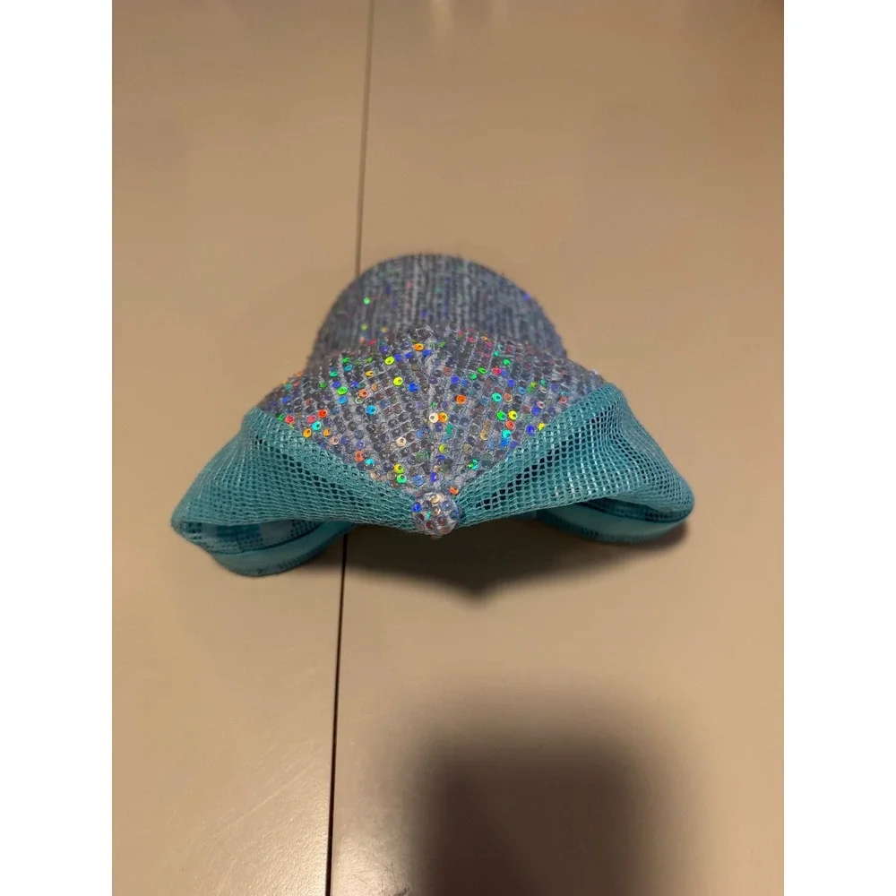 Justice Girls Teal Iridescent‎ Sequin Trucker Hat Mesh Snapback Baseball Cap